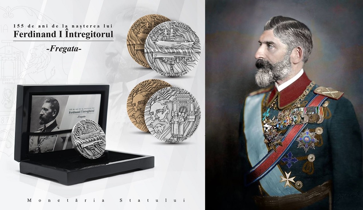 Medalia aniversară ”155 de ani de la nașterea lui Ferdinand I - Întregitorul / Fregata”, lansată în octombrie