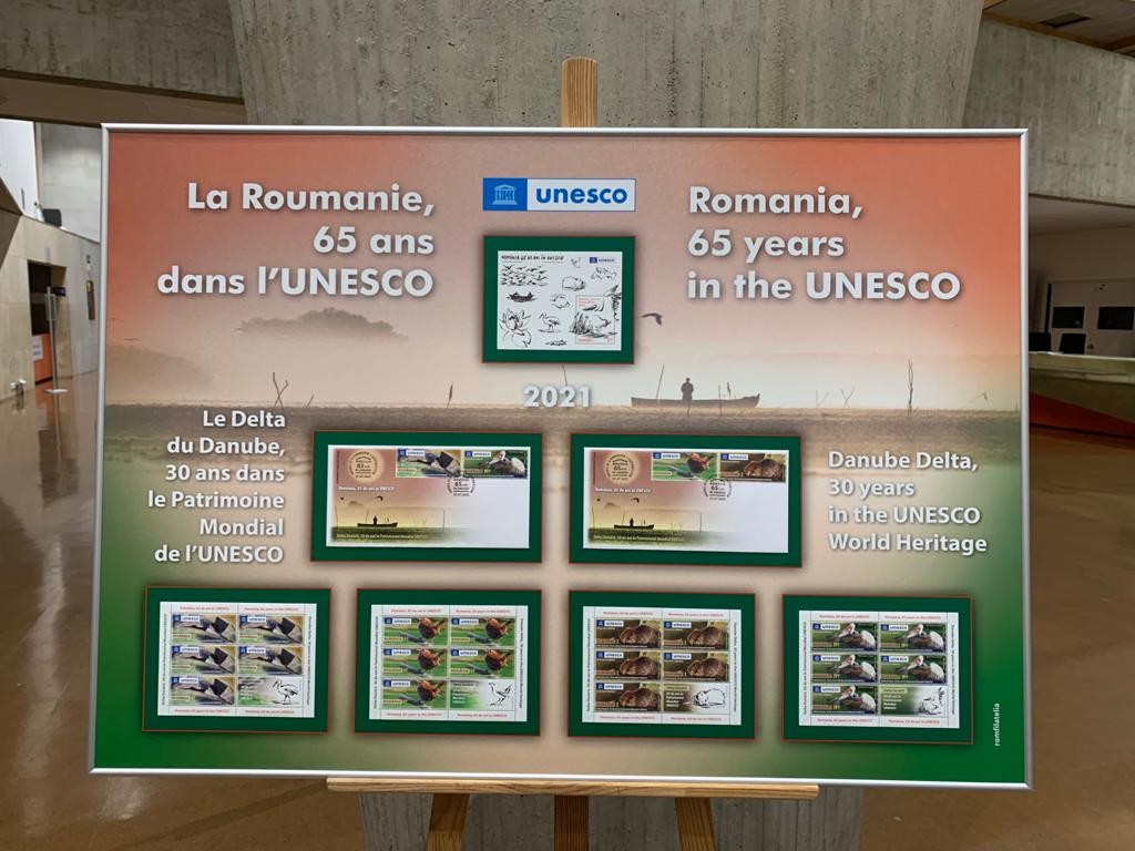 Romfilatelia, prezentă la Paris cu ocazia aniversării a 65 de ani de la aderarea României la UNESCO