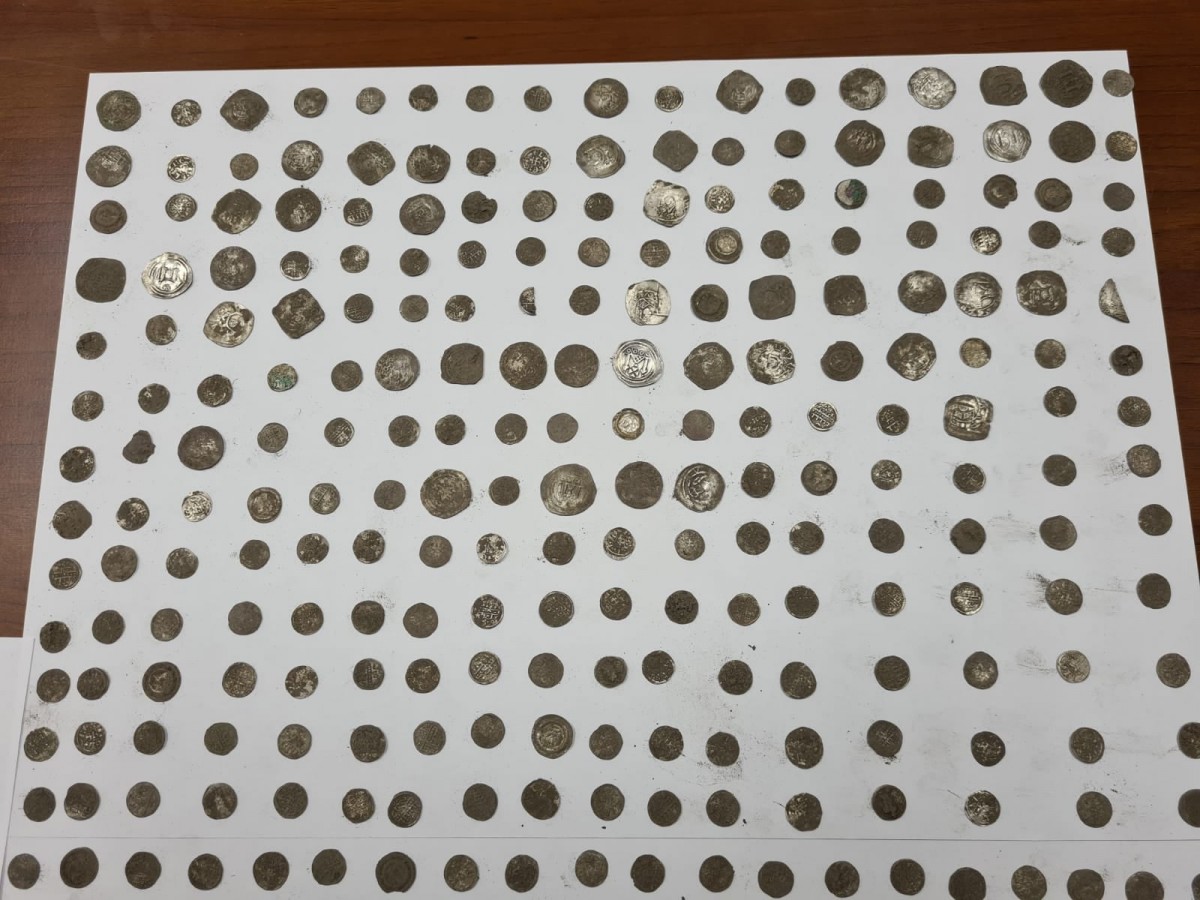 Aproape 650 de monede din argint, găsite de câţiva tineri pe un câmp de lângă Sântana