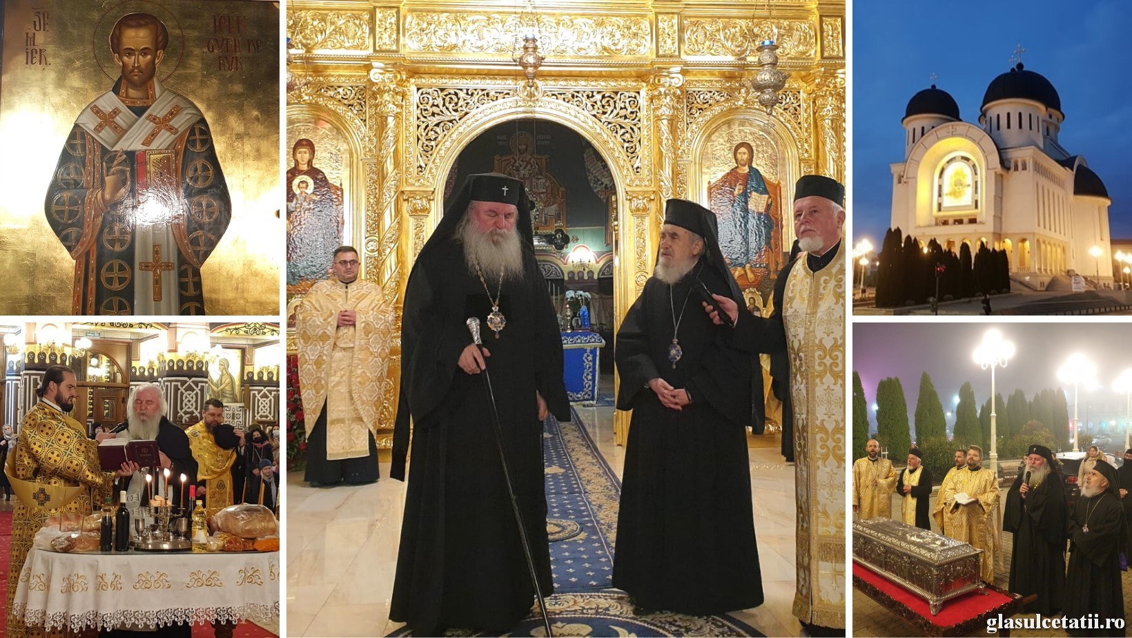 (FOTO) Slujbă de Priveghere și Procesiune cu Moaștele Sf. Ioan Gură de Aur, la Catedrala Arhiepiscopală din Arad