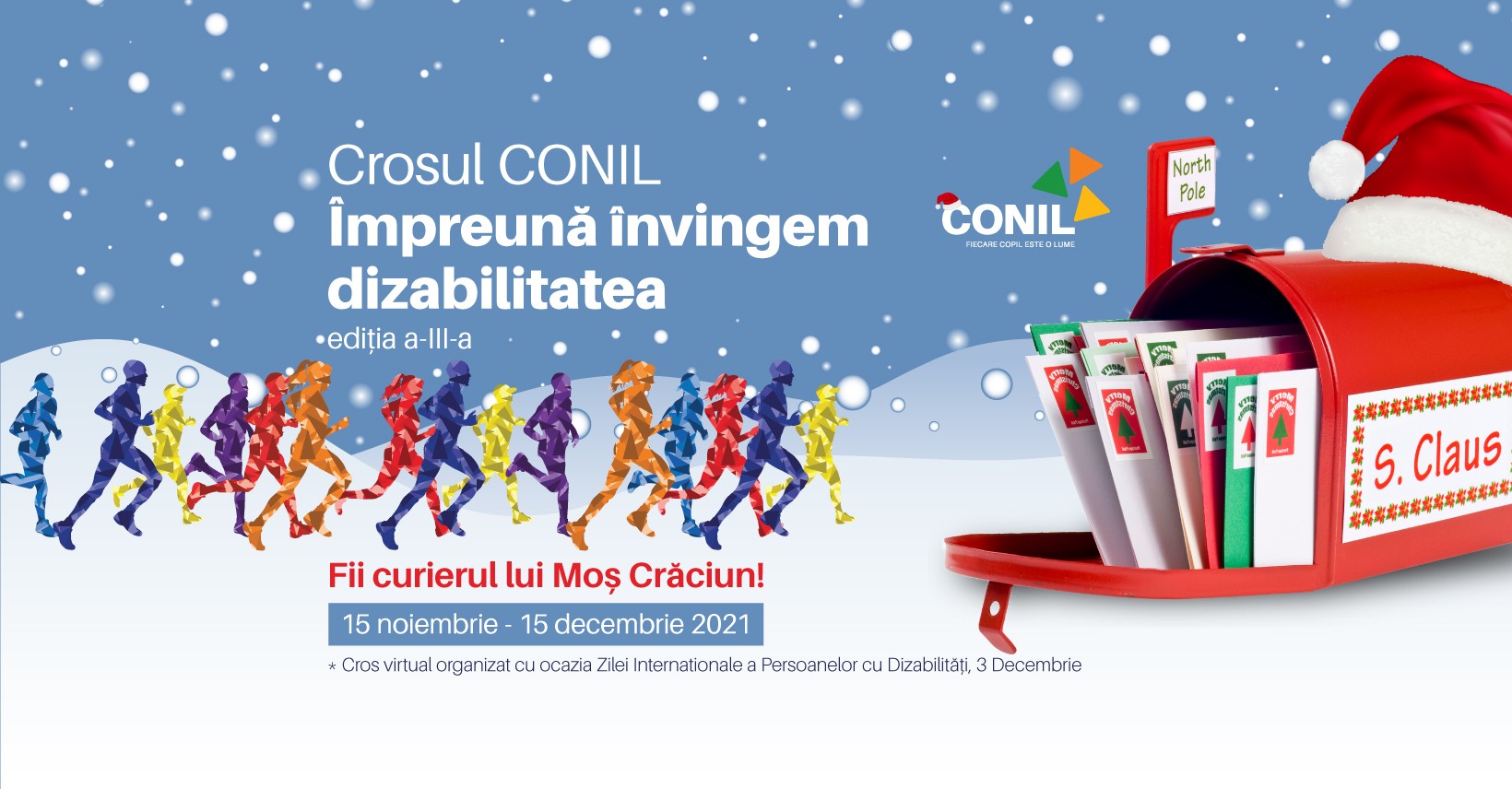 Fii curierul lui Moș Crăciun! Cros virtual organizat cu ocazia Zilei Internaționale a Persoanelor cu Dizabilități