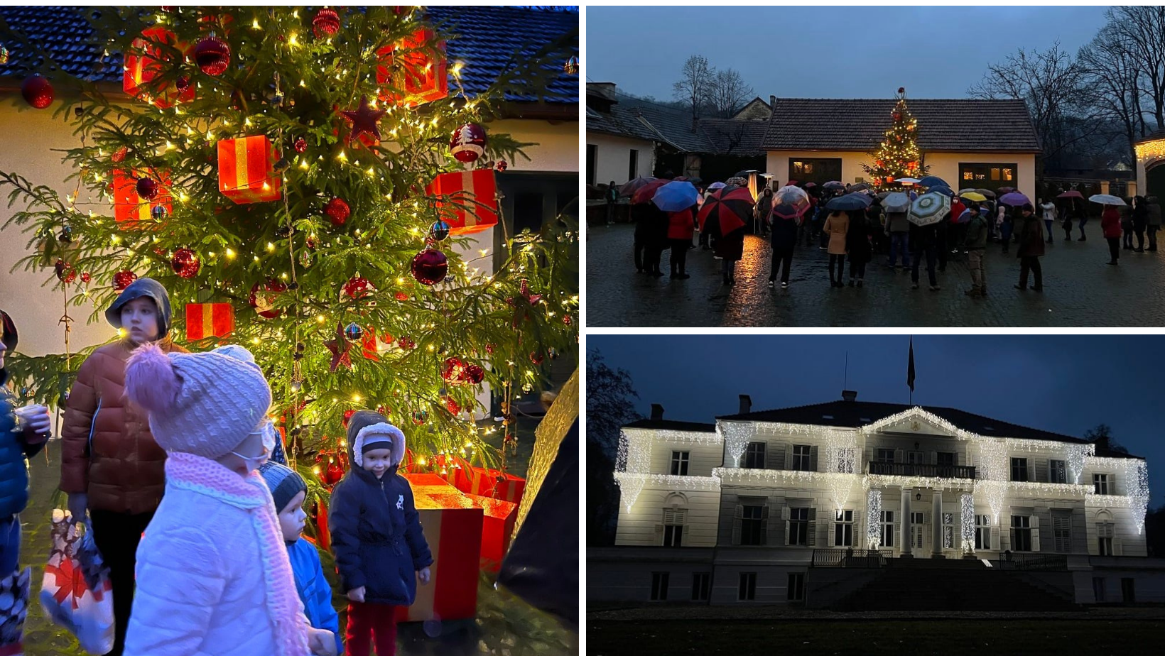 200 de copii din Săvârșin au aprins luminile în bradul de Crăciun din Satul Regal