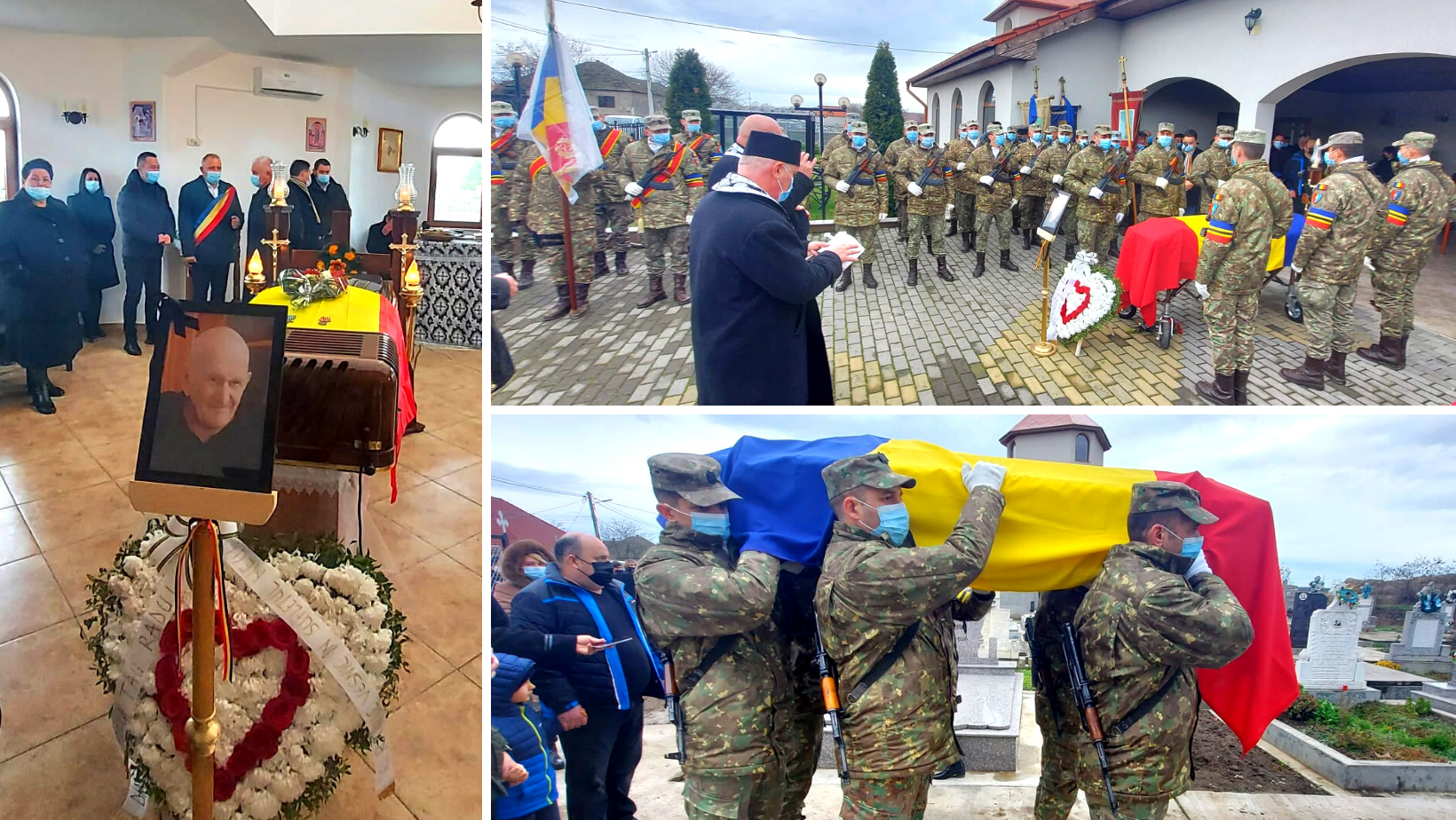 Veteranul de război Ioan Roman, Eroul Oraşului Sântana, înmormântat cu onoruri militare
