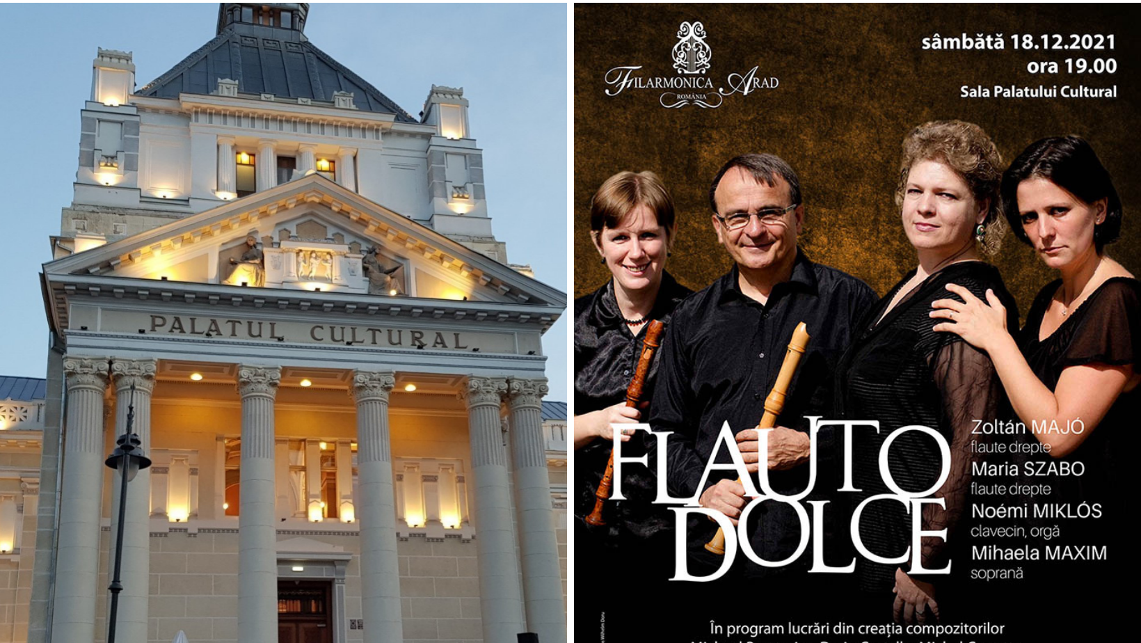 Flauto Dolce, sâmbătă, pe scena Filarmonicii din Arad