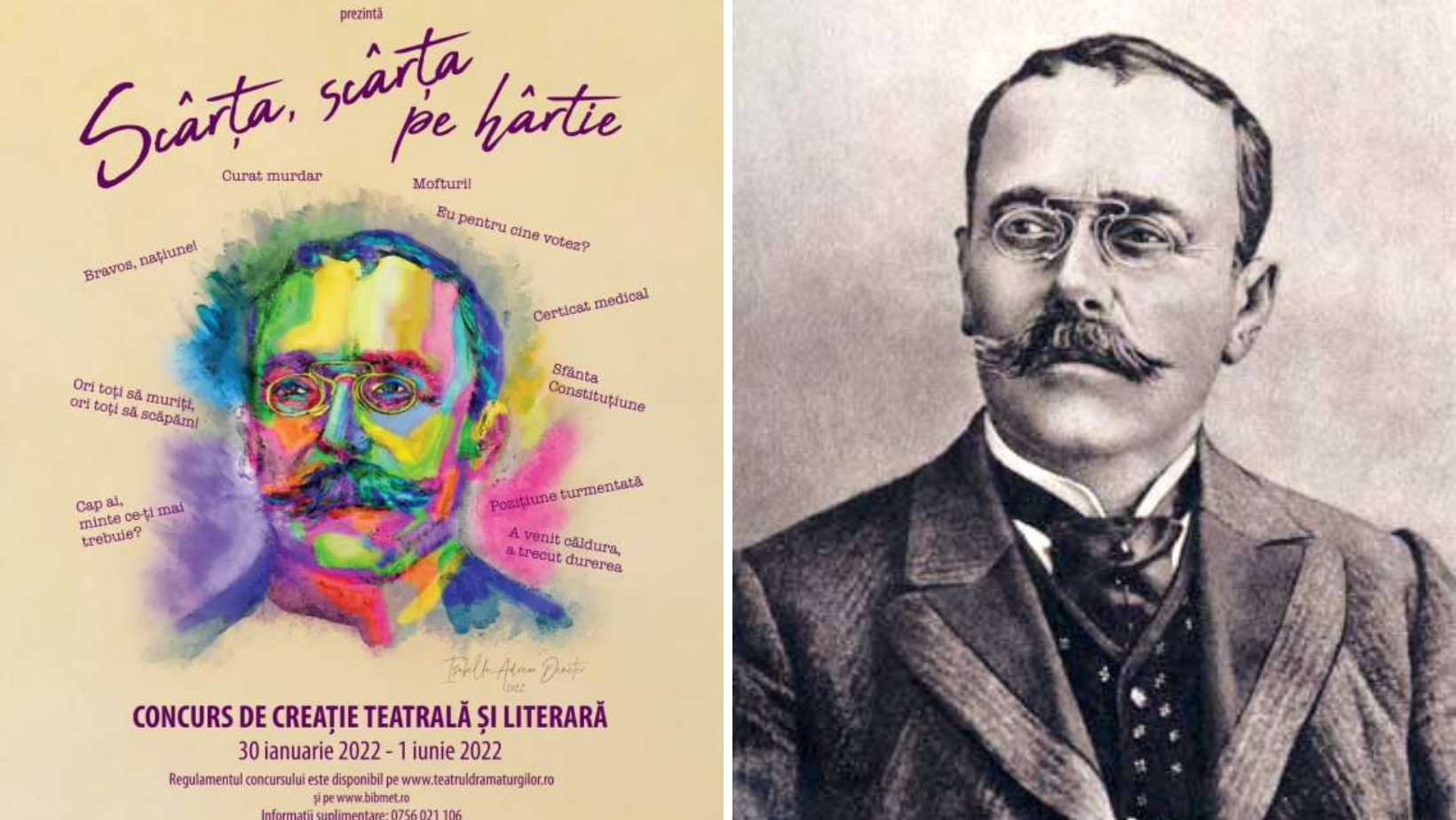 Concurs de creaţie teatrală şi literară destinat tinerilor, lansat la 170 de ani de la naşterea lui Ion Luca Caragiale