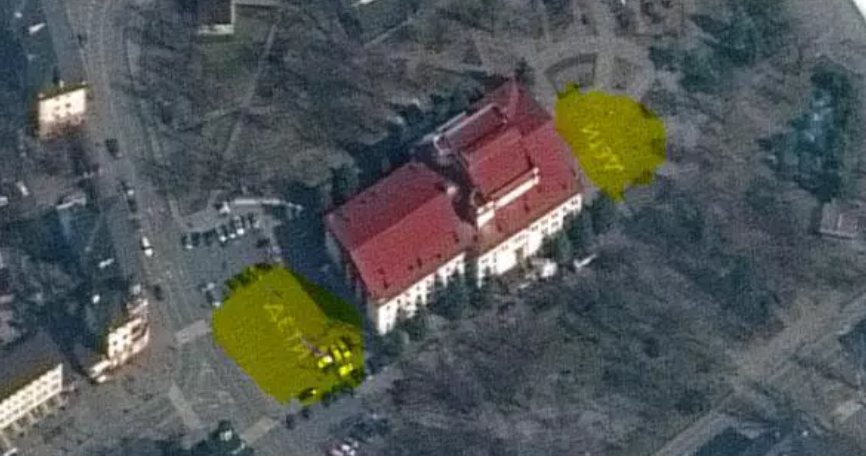 Ce scuză au? În fața și în spatele Teatrului din Mariupol scria mare ”COPII” înainte de a fi bombardat
