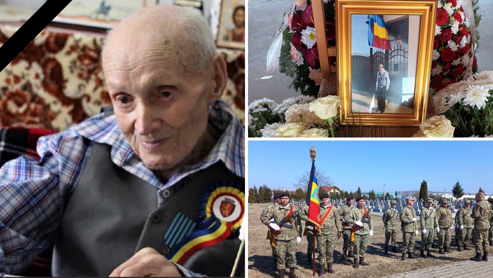 România și-a luat rămas-bun de la încă un erou. Veteranul de război Gheorghe Moga, înmormântat cu onoruri militare
