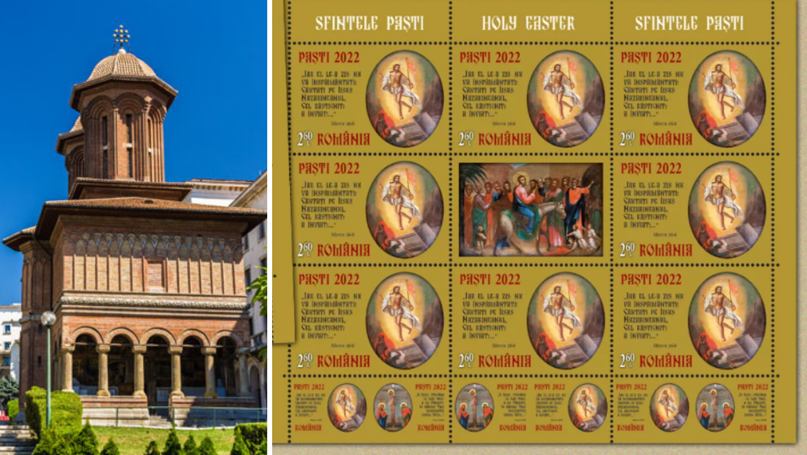 Romfilatelia prezintă icoane din patrimoniul Bisericii Kretzulescu în emisiunea de Paști