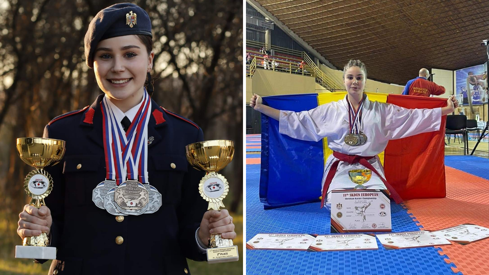 O cheamă Medeea Zafiris, este elevă în clasa a IX-a și este campioană europeană la karate