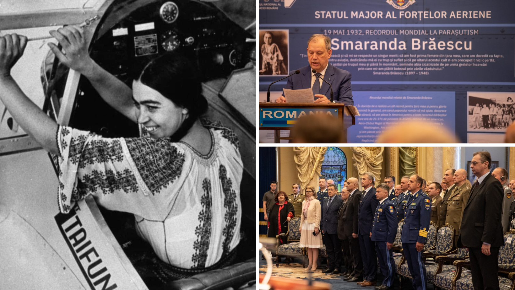 Anul 2022 - Anul Smaranda Brăescu. Prima femeie pilot din România a fost omagiată la Cercul Militar Național