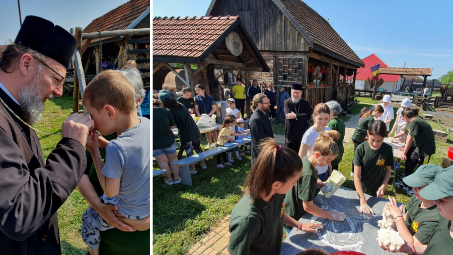(FOTO) Imaginile Bucuriei vin astăzi de la Galșa! Copiii și tinerii au învățat să frământe pâine, s-au jucat și tradiția-au păstrat