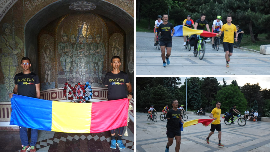Trei temerari Invictus au îmbrățișat simbolic România, la 99 de ani de la ceremonia reînhumării Eroului Necunoscut