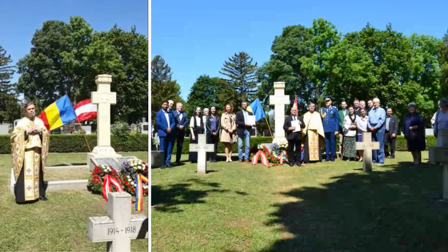Soldații români înmormântați în Cimitirul central din Viena, pomeniți de Ziua Eroilor