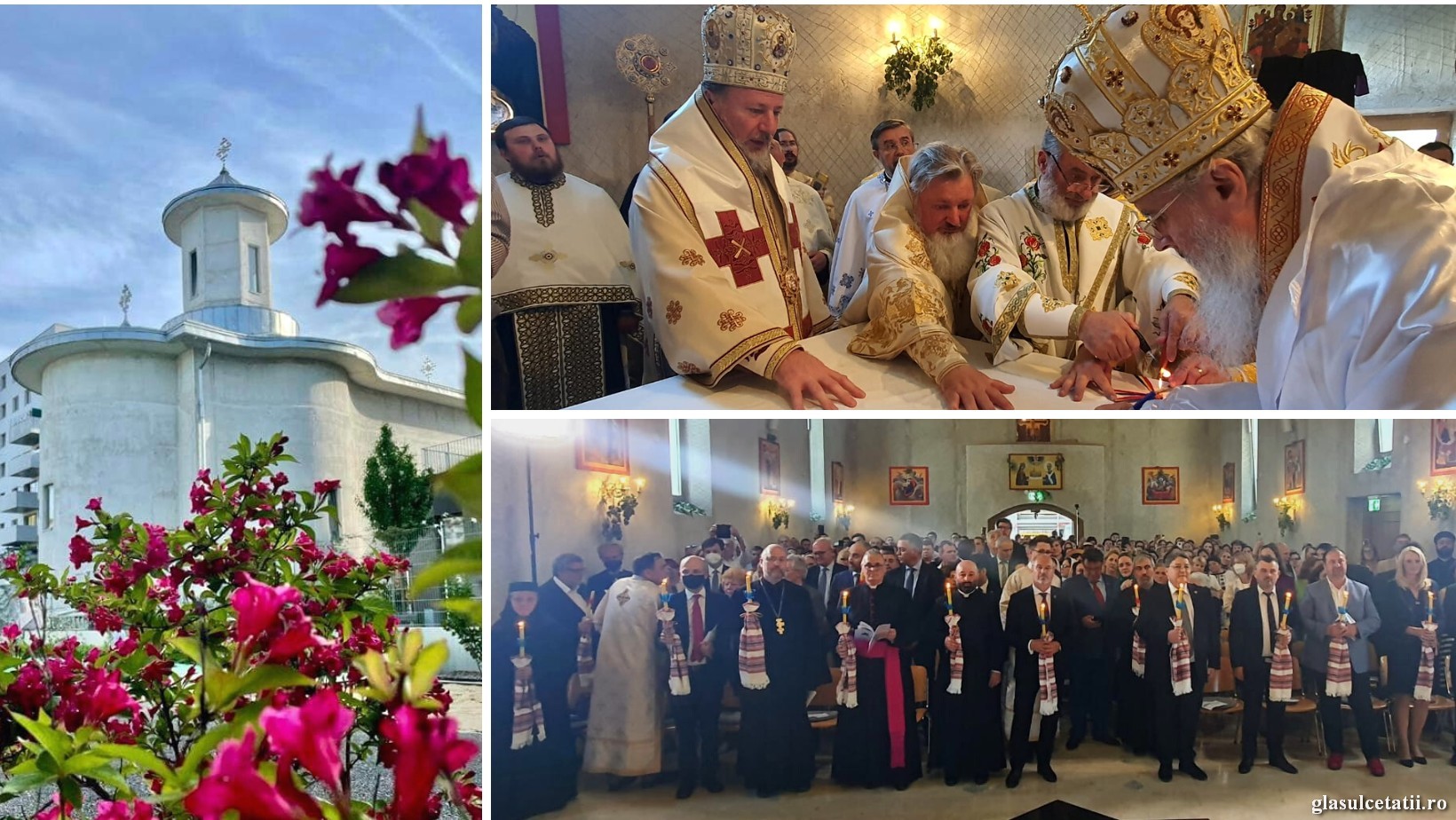 (FOTO) Eveniment istoric pentru comunitatea românească din Austria. 6 Ierarhi au sfințit Altarul bisericii „Sf. Ștefan cel Mare” din Viena