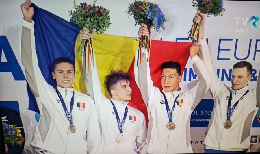 România a câștigat MEDALIA DE AUR în proba de ștafetă masculină la Campionatul European de înot pentru juniori