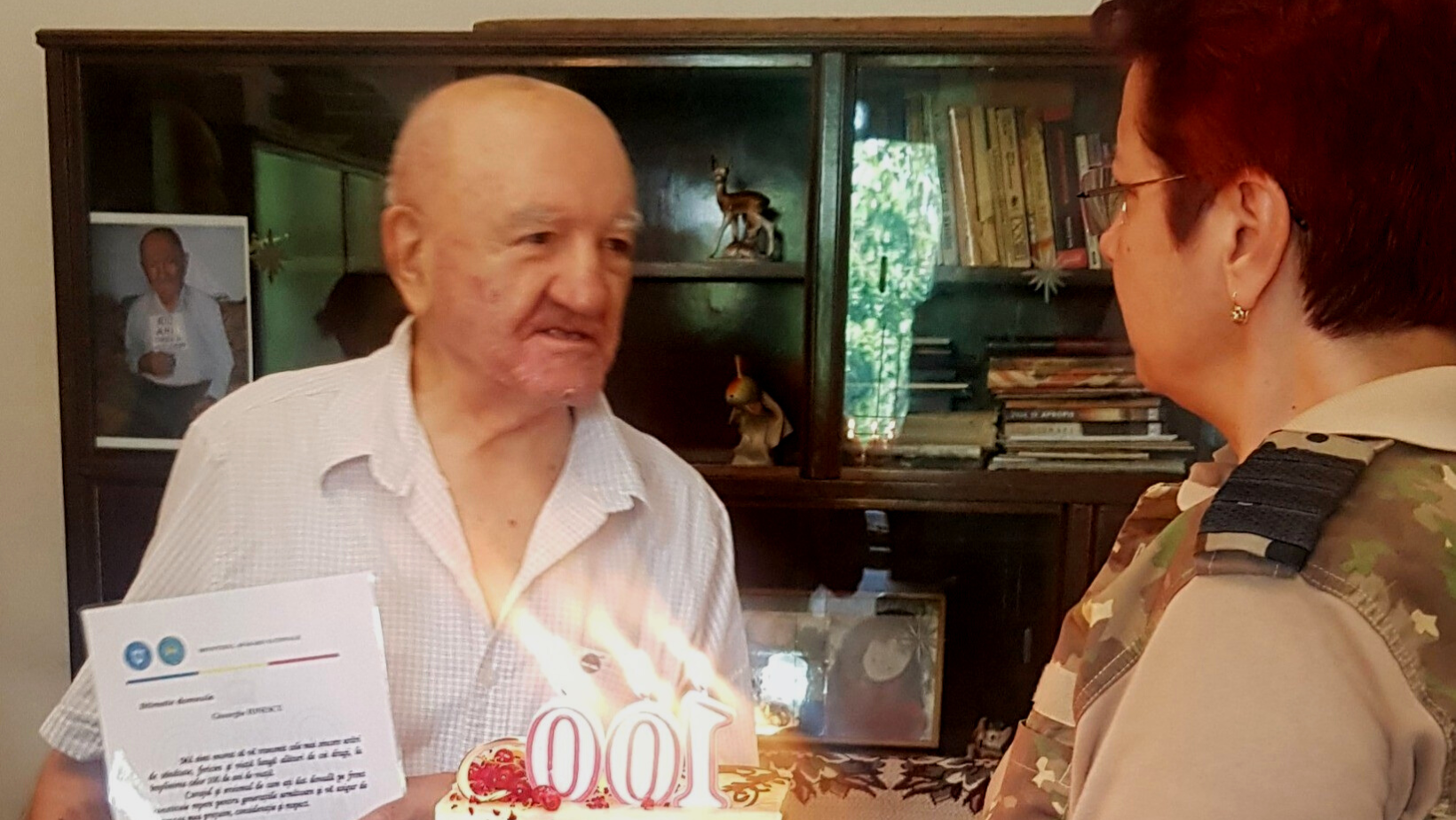 Veteranul de război Gheorghe Ionescu a împlinit venerabila vârstă de 100 de ani