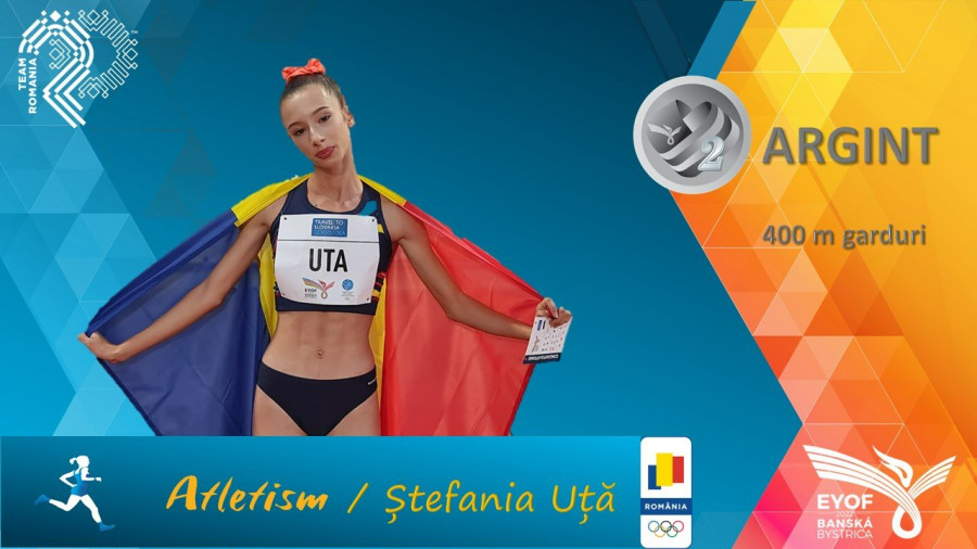 FOTE 2022. La doar 14 ani, Ștefania Uță a câștigat medalia de argint la una dintre cele mai grele probe din atletism!