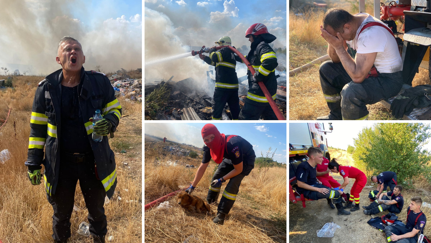 Și astăzi și-au făcut datoria! După 4 ore de luptă cu flăcările, pompierii arădeni au stins incendiul de lângă autostradă