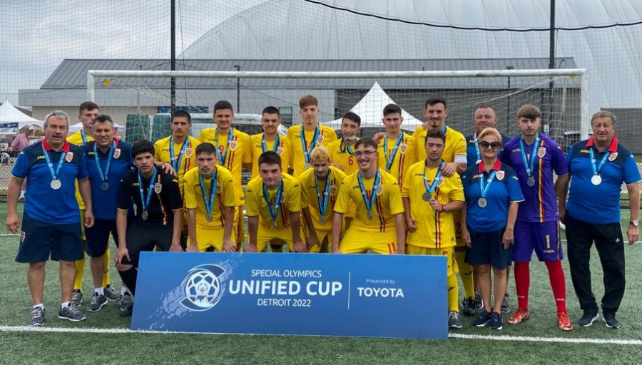 Echipa României a câștigat medalia de argint la Cupa de Fotbal Unificat Special Olympics, Detroit 2022