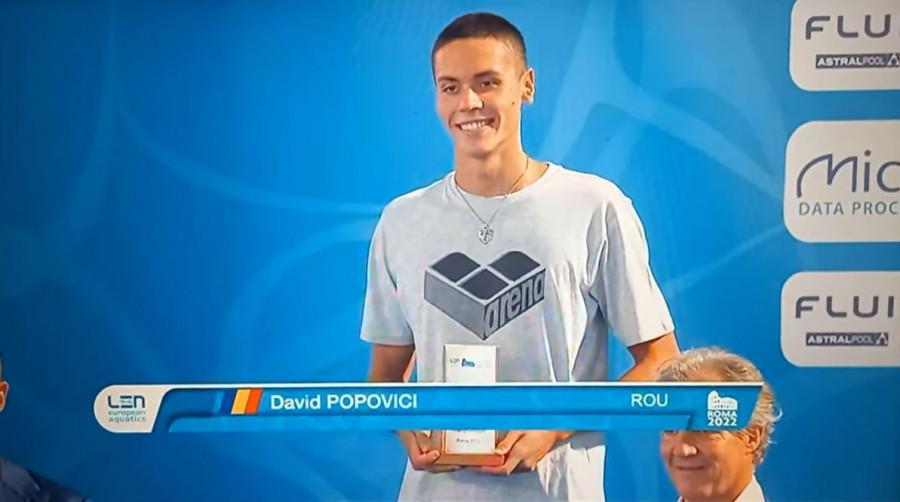 David Popovici, desemnat cel mai bun sportiv în probele masculine la Campionatul European de la Roma