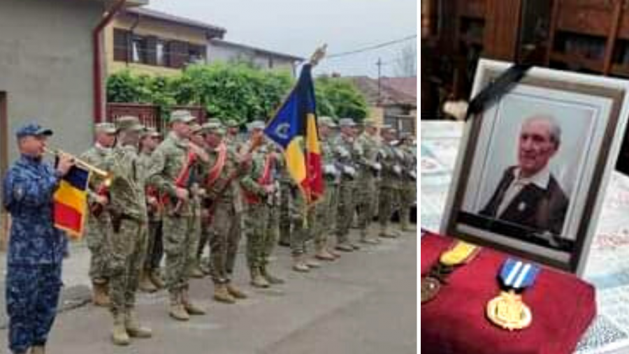 Veteranul de război Constantin Urziceanu a fost înmormântat cu onoruri militare