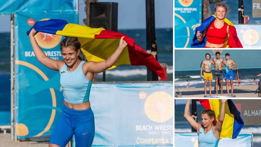 A plouat cu medalii pentru România la Campionatul Mondial de Lupte pe Plajă U17