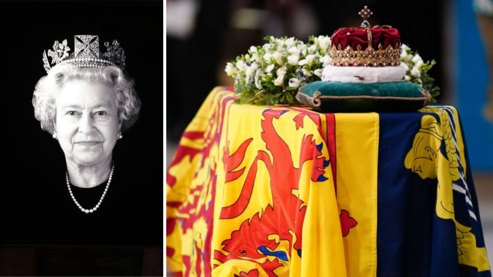 Trupul neînsufleţit al reginei Elisabeta a II-a, pentru ultima oară la Palatul Buckingham