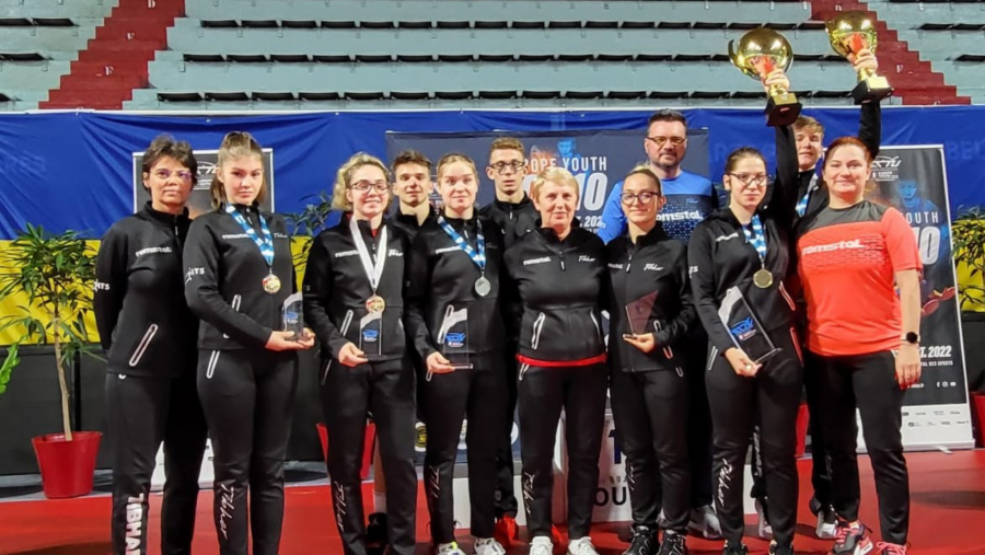 Sportivii români au câștigat 2 medalii de aur, 1 de argint și 2 de bronz la tenis de masă Top 10 european pentru juniori