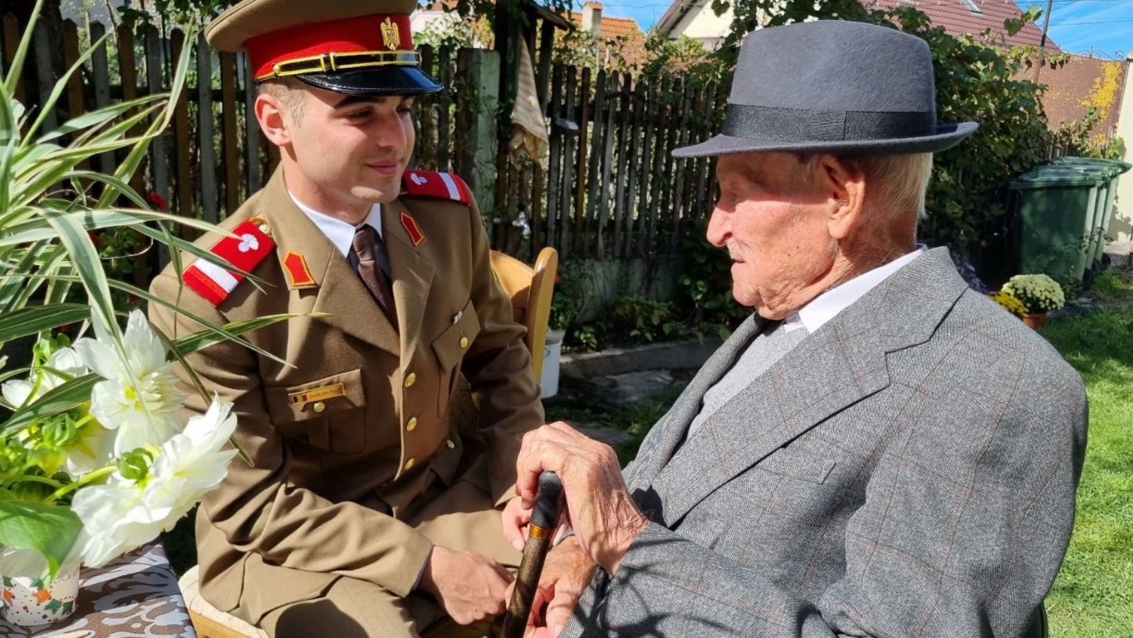 Veteranul de război Nicolae Dobrin, sărbătorit cu mult drag la centenar