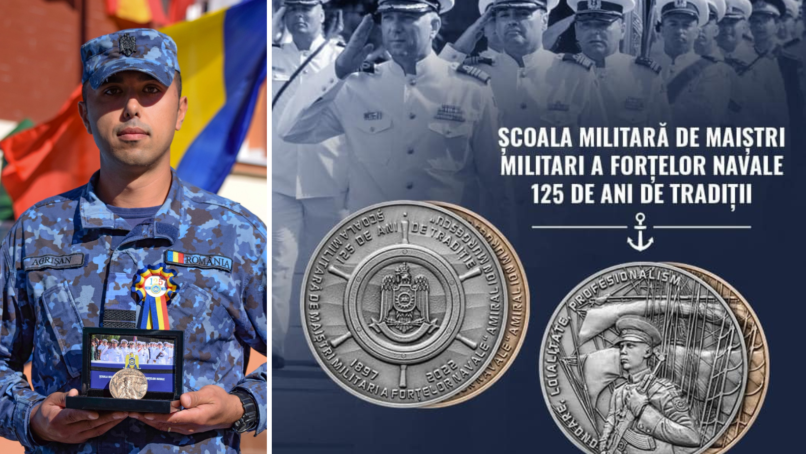 Povestea chipului de pe medalia aniversară emisă la 125 de ani de la înființarea Școlii Militare de Maiștri Militari a Forțelor Navale