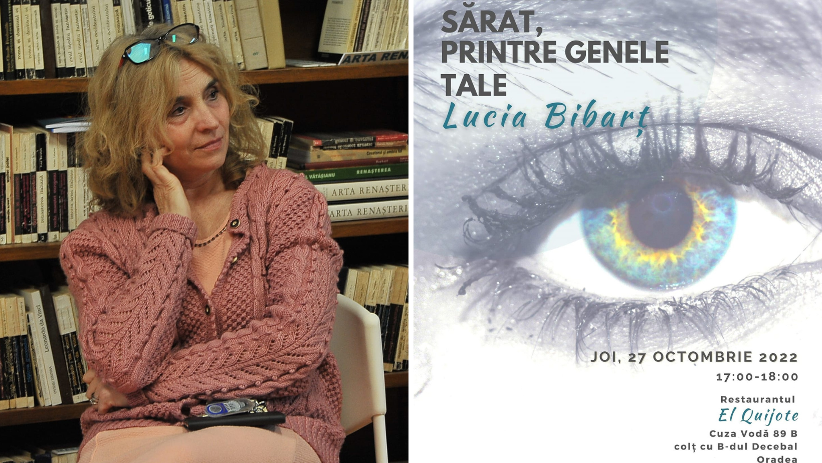 „Sărat, printre genele tale” - Lucia Bibarț va susține un recital de poezie la Oradea