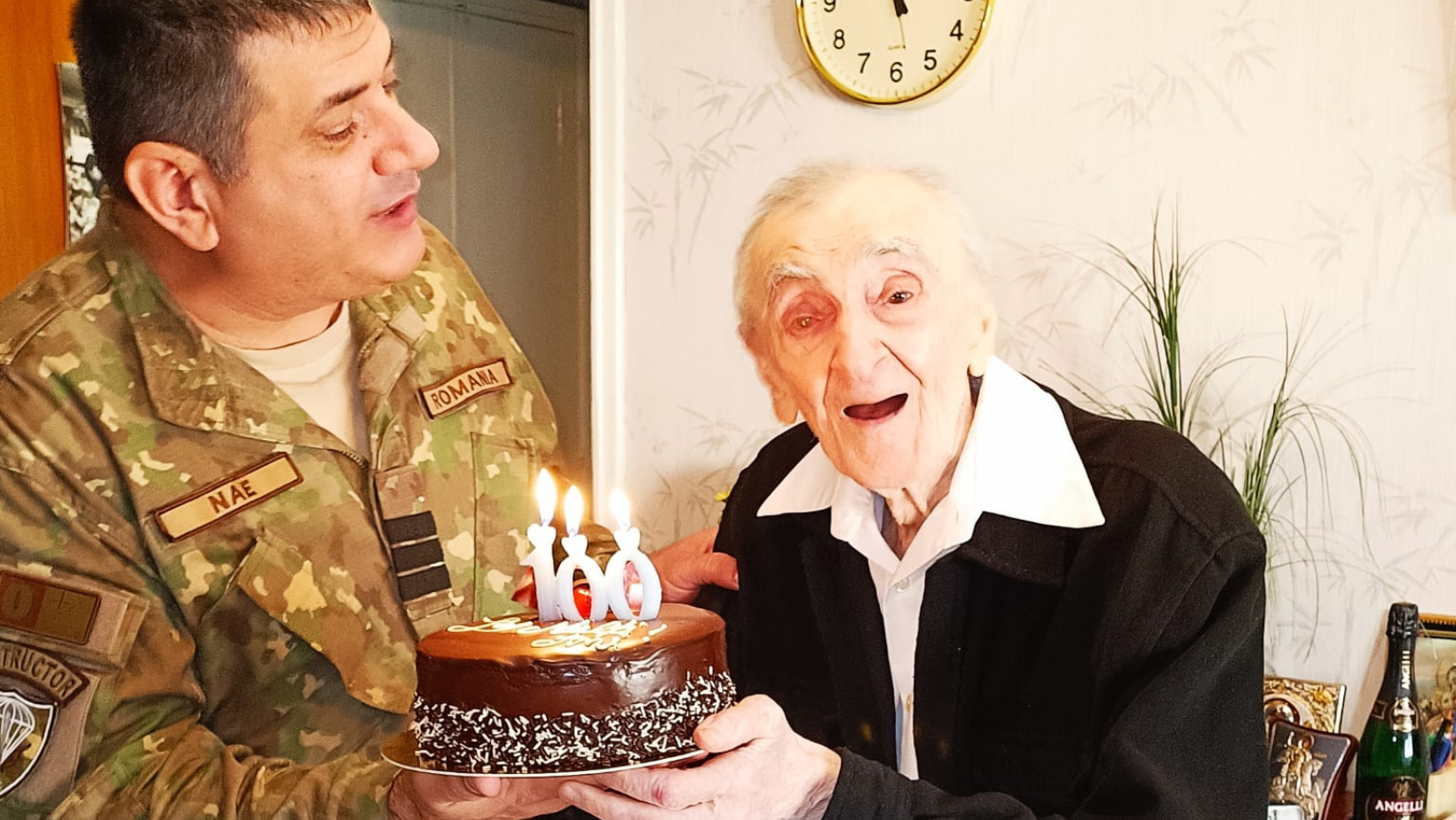 Veteranul de război Mihail Mărzeneșteanu, sărbătorit la centenar
