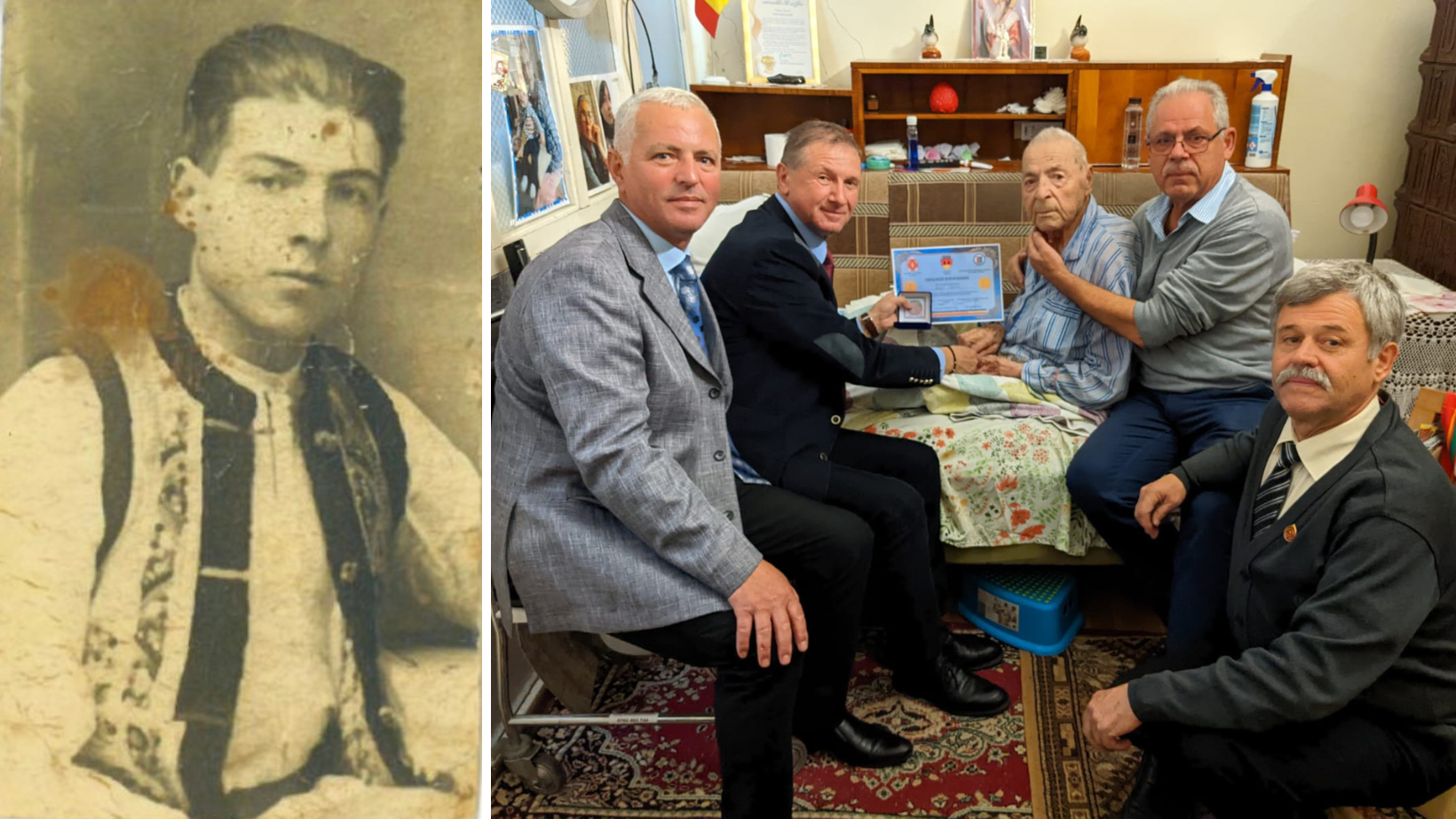 Veteranul de război Iosif Popa, sărbătorit de Ziua Vânătorilor de Munte la 101 ani