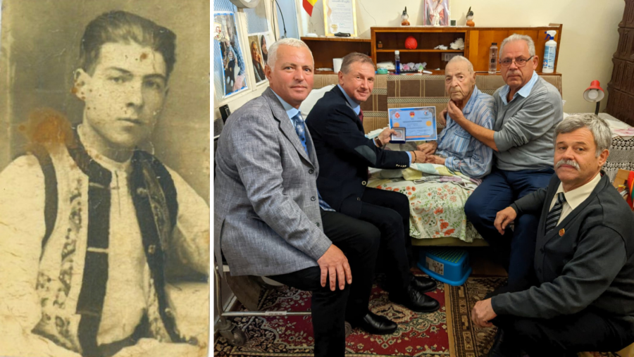 Veteranul de război Iosif Popa, sărbătorit de Ziua Vânătorilor de Munte la 101 ani