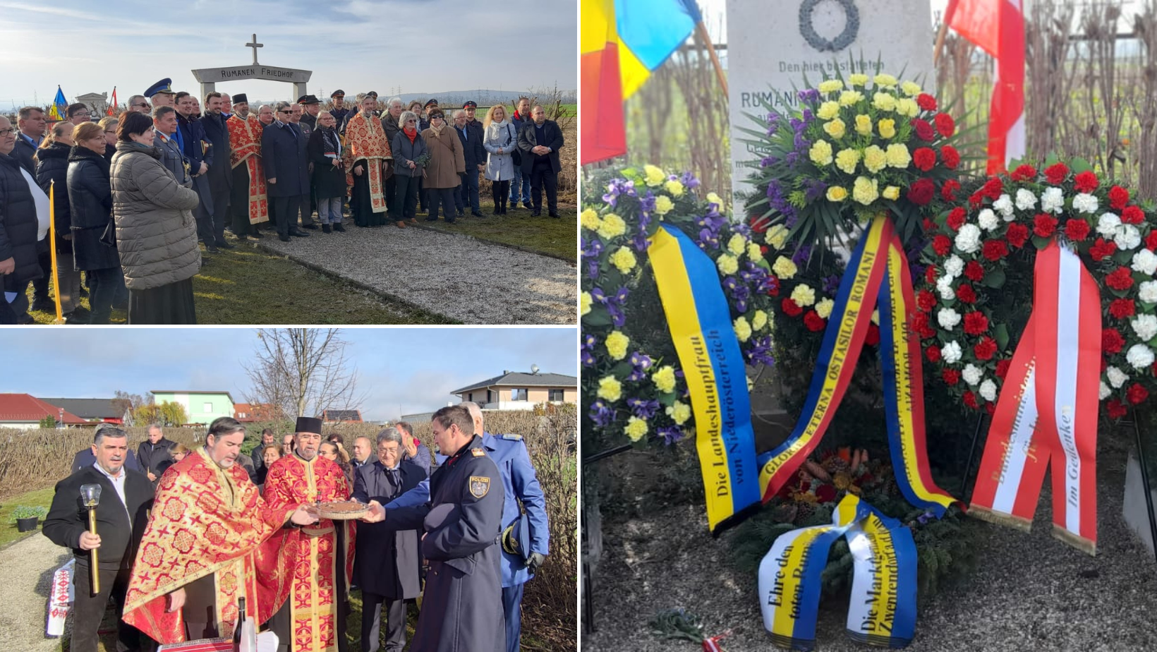 Eroii români înmormântați în cimitirul militar din Zwentendorf, Austria, comemorați de Ziua Armistițiului şi a Veteranilor de război