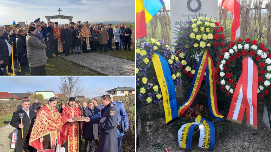 Eroii români înmormântați în cimitirul militar din Zwentendorf, Austria, comemorați de Ziua Armistițiului şi a Veteranilor de război