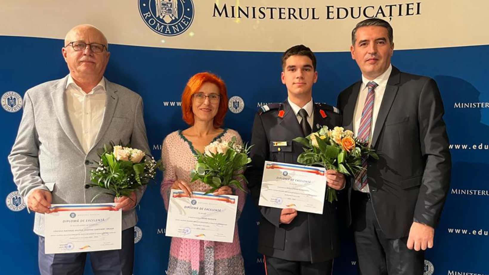 Singurul elev militar român premiat la AcadNet 2022 a primit Diploma de excelență de la Ministerul Educației