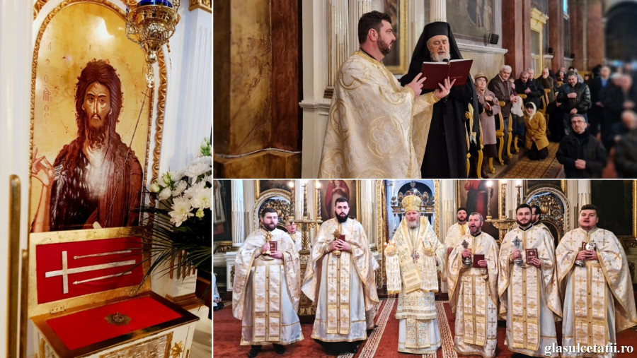 (FOTO) Sf. Ioan Botezătorul, prăznuit la Catedrala Veche în prezența Ierarhilor arădeni: Liturghie Arhierească, hirotonie întru preot și hirotesie a 5 duhovnici