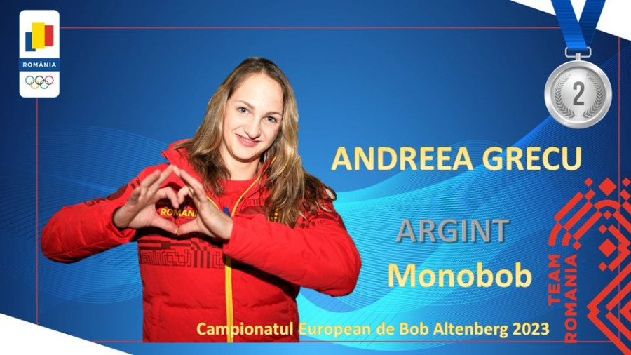 Andreea Grecu a câștigat medalia de argint la Europenele de BOB de la Altenberg