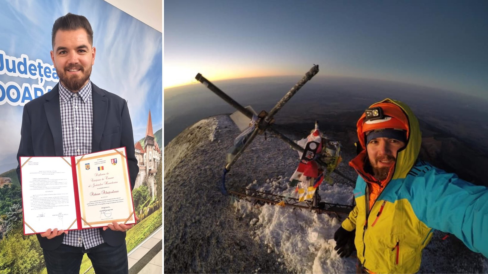 Adrian Ahrițculesei, primul bărbat din România care a finalizat "Circuitul celor 7 vulcani", Cetățean de onoare al Județului Hunedoara