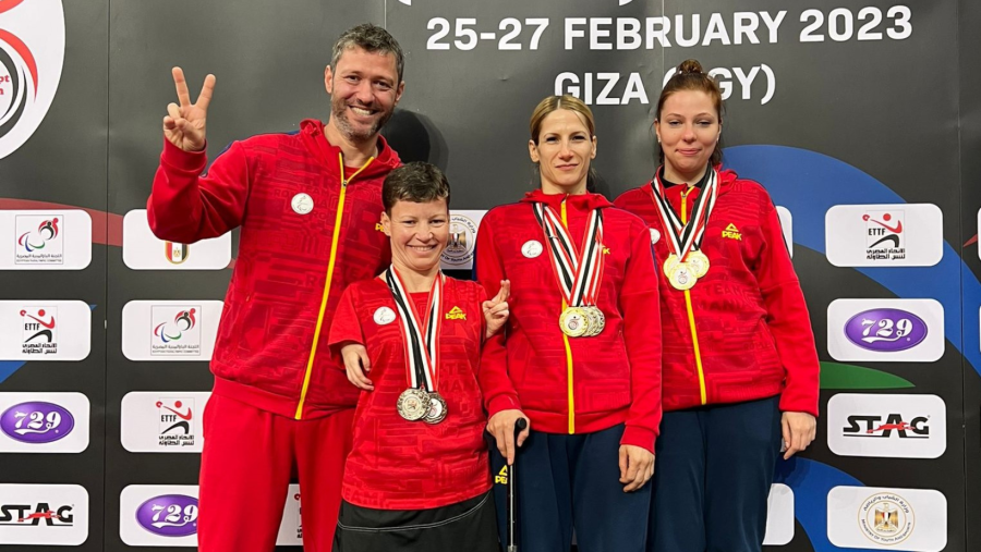 Sportivele din România au câștigat 4  medalii de aur, 3 de argint și 1 de bronz la Competiția de Para Tenis de Masă din Egipt