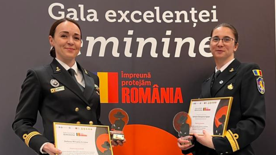 Locotenent-comandor Adriana Agape și Căpitan Ștefana Cristea, premiate la Gala Excelenței Feminine