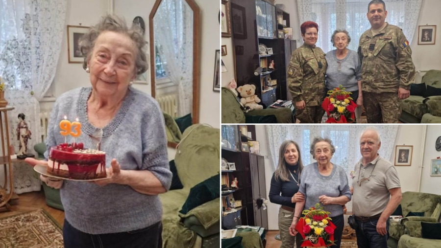 Văduva de veteran de război Luciana Dobrogeanu, sărbătorită la 93 de ani