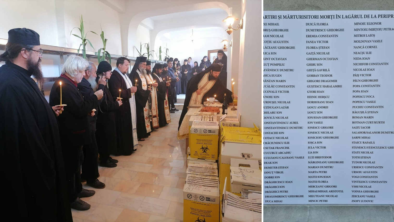 Osemintele a 70 de Mărturisitori ai credinței morți în lagărul de la Periprava, duse la Mănăstirea Dervent