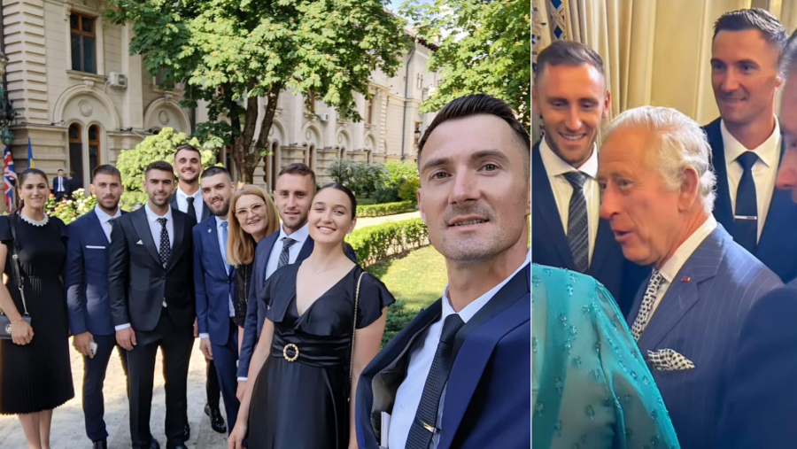 Canotorii români medaliați la Tokyo, prezenți la recepția organizată în cinstea Regelui Charles al III-lea