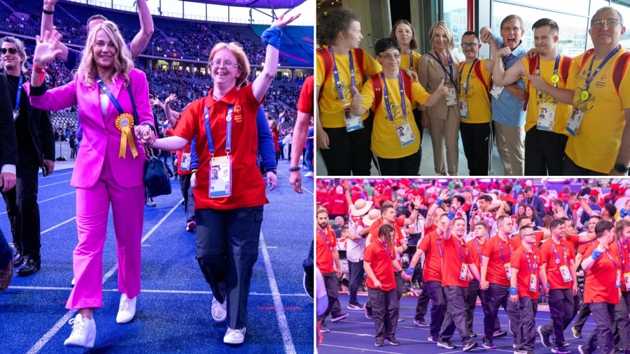 Nadia Comăneci a însoțit delegația Special Olympics România la Ceremonia de defilare de pe stadionul Olympia din Berlin