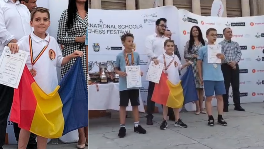 Nicolas Cazacu, pe cea mai înaltă treaptă a podiumului la Festivalul Internațional al Șahului în Școală de la Ploiești