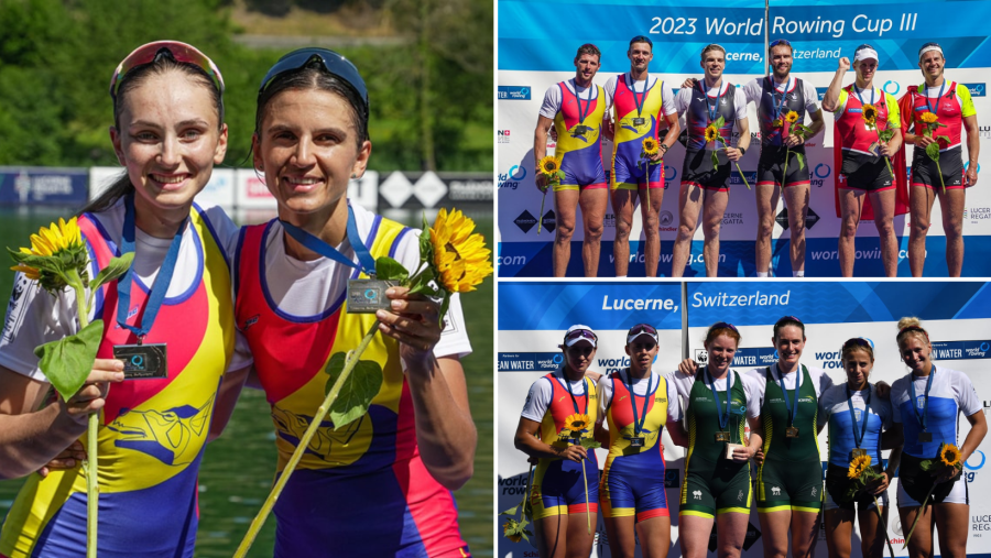 Trei medalii de argint câștigate de tricolori la Cupa Mondială de Canotaj de la Lucerna
