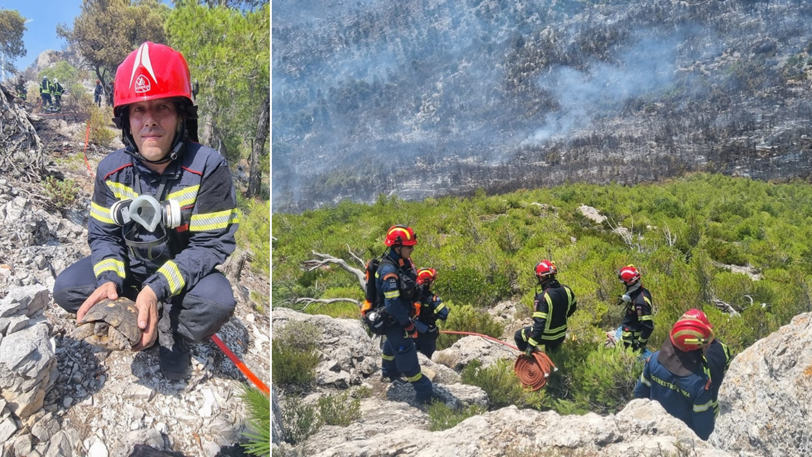 Zeci de pompieri români au ajutat, joi, la stingerea incendiilor din N-V Atenei