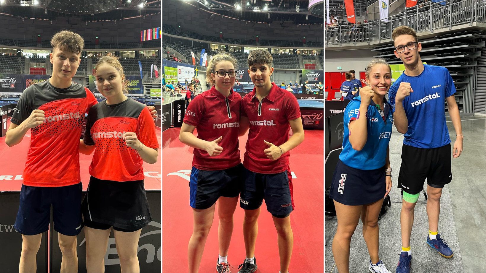 Sportivii români au ocupat toate treptele podiumului în proba de dublu mixt la Europenele de tenis de masă pentru juniori de la Gliwice